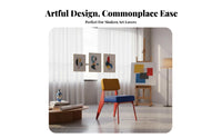 Geometric Backrest Chair Postmodern Geometric Design Dining Furniture Artistic Design Aesthetic Handmade for Interior Designers