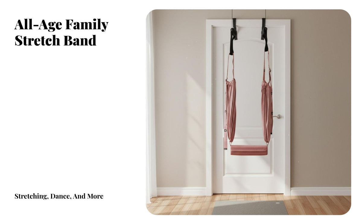 No-Drill Installation Suspended Mind-Body Strap Adjustable Height Door Hanging Stretch Band Multi-Use Leg Stretcher Band Long-Lasting for Dancers, Gymnasts, Beginners, Home, Gym