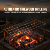 Detachable Steel Roasting Rack for Outdoor Camping and BBQ, Portable Grill Stand for Pork, Hot Pot, and Cured Meats