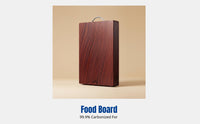 Ironwood Cutting Board, Antibacterial Dense Wood, Rectangular Kitchen Board, Thickened Design, Stainless Steel Handle, Home Use