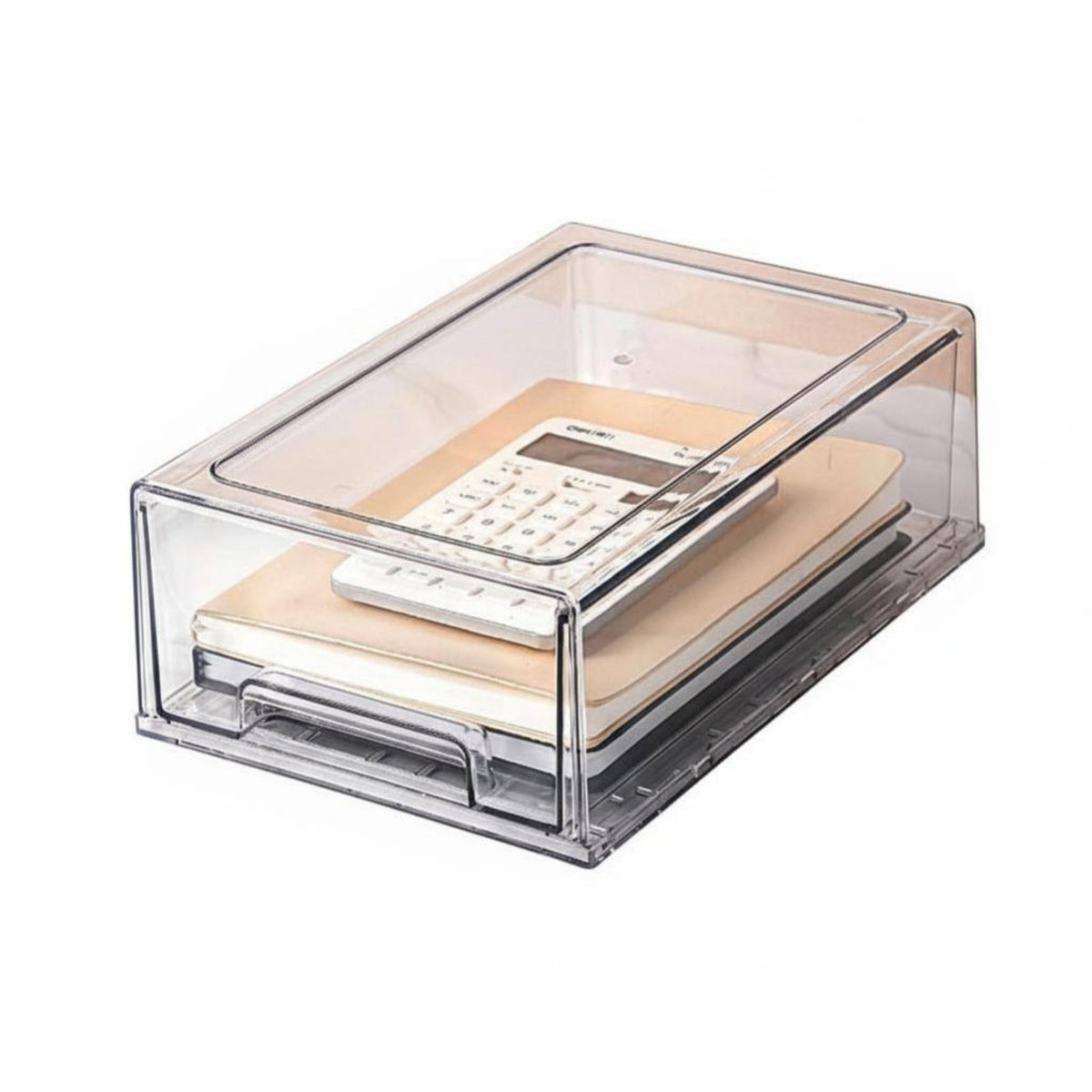 Stackable Drawer unit Transparent 3-Drawer Storage Chest Clear Drawers for Desk