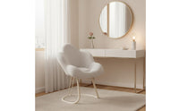 Minimalist Design Petal Back Makeup Chair Ergonomic Backrest Petal Back Chair Luxurious Cushioning Household Furniture Thick Padded Cushion for Women, Girls, Dressing Table, Small Areas, Bedroom, Dorm Room