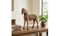 Rattan Horse Statue Woven Wicker Horse Figurine Brown