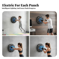 Adjustable Speed Wall-Mounted Boxing Target Machine Bluetooth Connection Electronic Boxing Coach Multiple Speeds Wall Mounted Punching Pad Space Saving