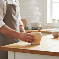 Wooden Garlic Crusher Garlic Smasher Hand Polished Solid Wood Pounding Bowl