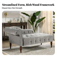 Nordic design aesthetic Upholstered Chaise Lounge Light Luxury Tufted Chaise Longue Modern Design Living Room Seating Accent Piece for Apartment Dwellers, Homeowners, Readers, Bedroom, Small Spaces, literature alcove, Office