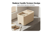 Moisture-Proof Rice Storage Container Sliding Lid Large Capacity Rice Bin Transparent Scale Window for Families, Pantry, Countertop, Cabinet
