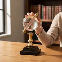 Crystal Globe Ornament Transparent Gold Metal Globe Ornament Transparent Metal Display Stand