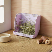 Rabbit Hay Rack Feeder Stainless Steel Pet Supply Built-in Tray for Rabbits