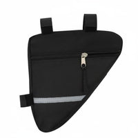 Reflective Strip Cycle Frame Triangle Bag Canvas Material Cycle Triangle Pouch Zipper Closure Bike Frame Bag Long-Lasting for Mountain Bikers