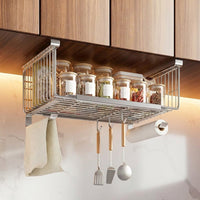 Under-shelf Wire Basket, Extendable, Stainless Steel, Kitchen Storage, Hanging, 21cm×35-59cm×13cm