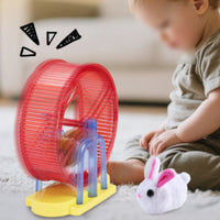Electric Simulation Pet Toy Slatted Exercise Wheel Blue Stand