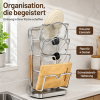 pot lid and cutting board rack