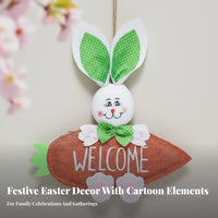 Carrot Hare Hanging Decoration Cute Design Easter Bunny Welcome Sign Handmade Hare Hanging Decoration for Kids, Teachers, Classroom, Party