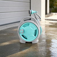 Hose Reel Cart with Spray Nozzle Manual Crank for Gardeners, Car Washers, Yard, Patio, Balcony