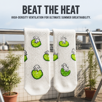 Cycling Socks Mid-Calf Professional Racing Sports Socks for Hiking Trail Running Mountaineering Breathable Quick-Dry Cartoon Design