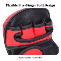 2 Pieces Padded Knuckles Half Finger Boxing Gloves Wrist Support MMA Training Gloves Shock Absorbing Padding for Children, Men, Gym