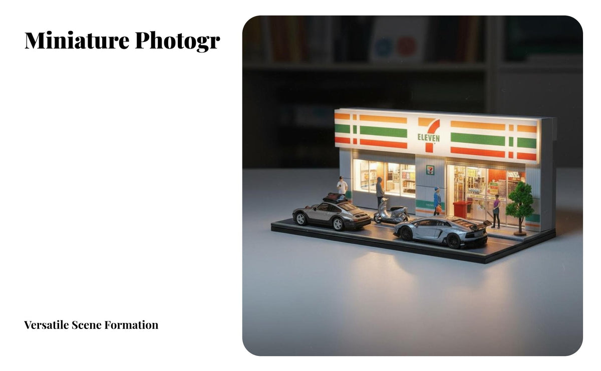 1:64 Scale Building Model With Lights Sand Table Architectural Model Detailed Miniature Cityscape Photography Prop for Collectors, Collection Showcase