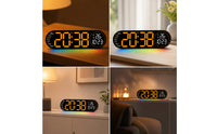 LED Clock with Ambient Light Large Display Digital Wall Clock Bright for Bedroom