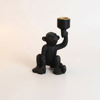 Textured Monkey Candle Holder Resin Taper Candle Holder Decorative Monkey Candlestick Indoor for Wedding