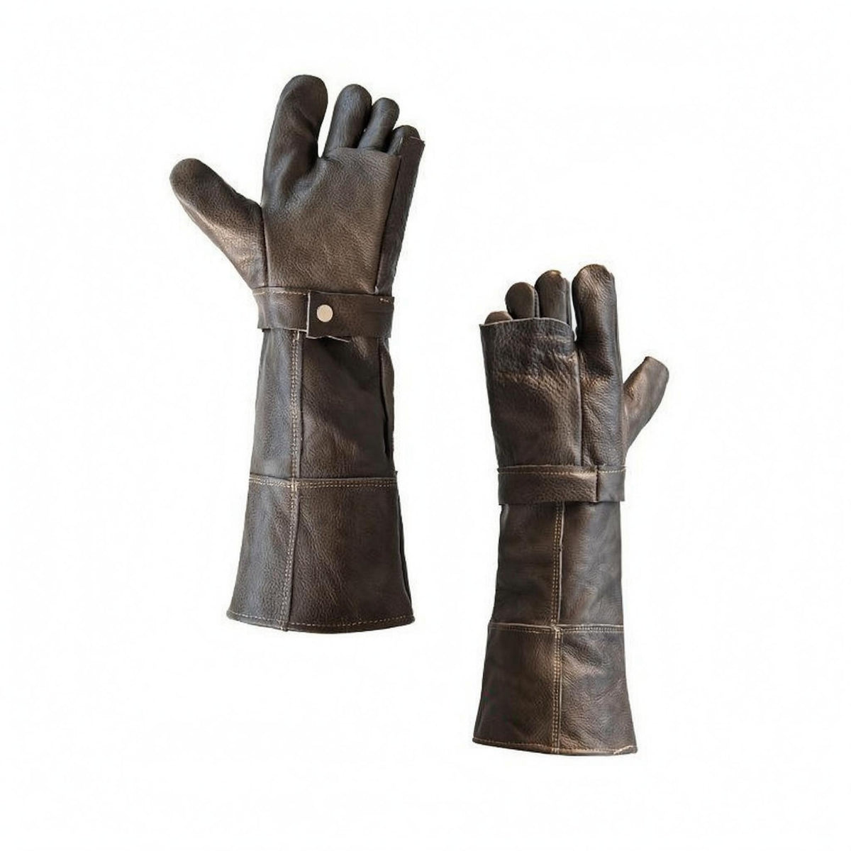 Top-Grain Livestock Handling Gloves Double-Layer Long Sleeve Gauntlet Gloves Thickened Hand Protection Extended Cuff