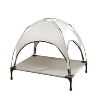 Arched Dog Cot with Canopy Oxford Cloth Elevated Pet Cot Fiber Tube Canopy Pet Bed Indoor-Outdoor for Dogs