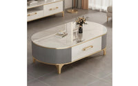 Coffee Table with Storage Drawer Faux Stone Finish Coffee Table with Drawer Modern for Living Room