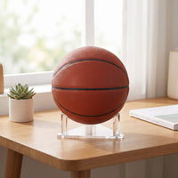 Scratch-Resistant Triangular Ball Stand Transparent Sports Ball Display Stand Practical Low-Profile for Shelves, Shop Counters