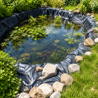 HDPE Pond Liner 1mm, Fish-Safe and Durable Pond Liner 6x8m, Waterproof Black Pond Tarpaulin for Stream and Ornamental Pond