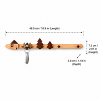 Solid Wood Wall Mounted Coat Rack, Modern Minimalist Coat Hooks, 15kg Capacity Wood Key Hanger for Mudroom, Entryway
