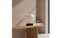 Double Eared Vase with Marble Base Modern Resin Vase Elegant Urn for Living Room, Display Shelf