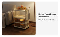 Baby Supplies Storage Trolley With Wheels Baby Essentials Storage Cart Multi-Tier Rolling Cart Large Capacity for Moms, Bathroom