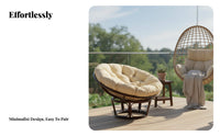 Hanging Swing Seat Cushion Soft Textile Round Hanging Basket Chair Cushion for Balcony, Living Room
