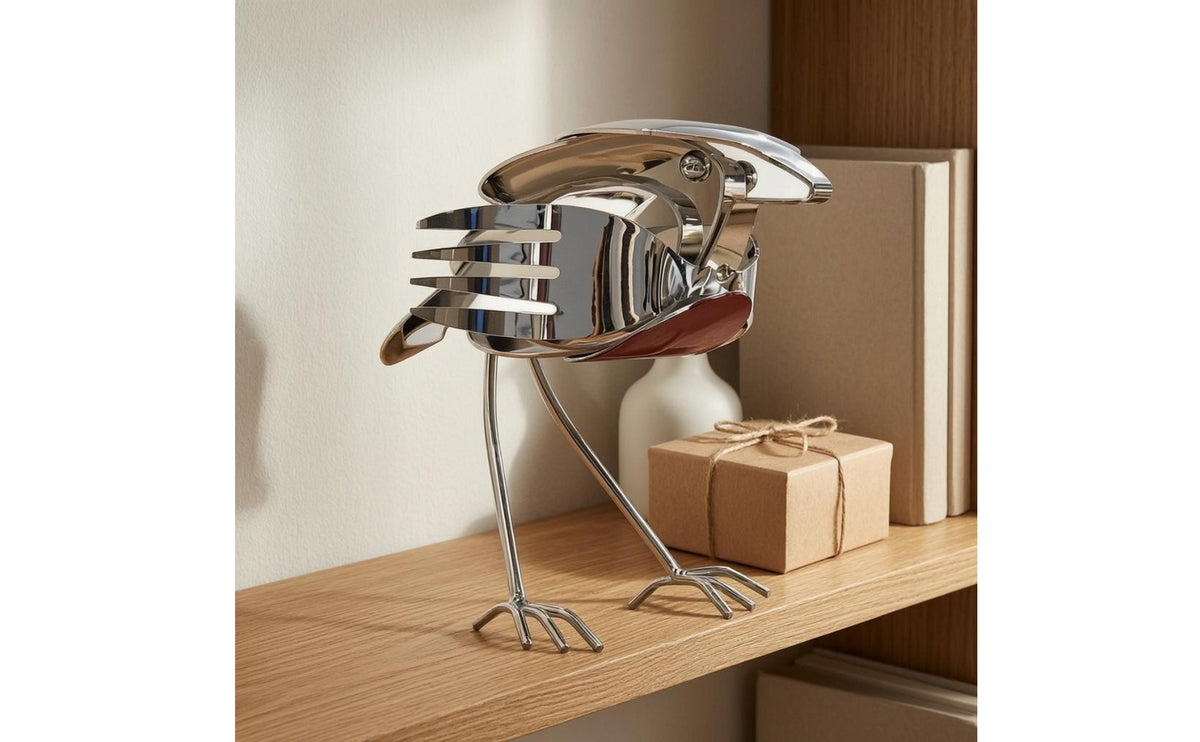 Metal Bird Sculpture Standing Display House Decoration Lightweight for Tabletop