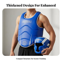 Thickened Padding Combat Arts Safety Set Force Absorbing Full Body Protection Set Long-Lasting Kids Training Protection Kit Adjustable Fit for Adults, Young Athletes, Beginners, Sanda, Muay Thai, Combat Sports, Dojo