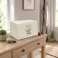 Bakery Print Storage Box Front-Opening Home Organizer Rounded Edges
