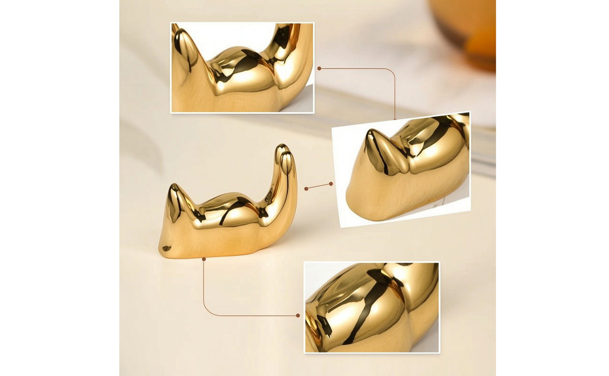 Brass Pen Rest Mirror-Polished Brass Brush Rest Compact for Office, Collectors