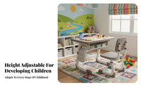 Safe & Long-Lasting Adjustable Kids Desk and Chair Sturdy & Stable Height Adjustable Classroom Desk Large Desktop children's Study Table Set Space-Saving for Students, Tutoring Center, Bedroom, Home, Playroom