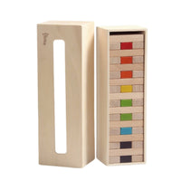 Wooden Stacking Block Toy Smooth Finish Tall Stacking Block Set Fine Motor Skills Storage Box Toy