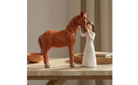 Heartwarming Design Girl Embracing Horse Figurine Great Gift Idea Girl and Horse Statue Keepsake Resin Equestrian Figurine Hand-Painted for Equestrians, Girls