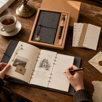 A6 Vintage Loose-Leaf Journal with Kraft Paper and Tie Closure