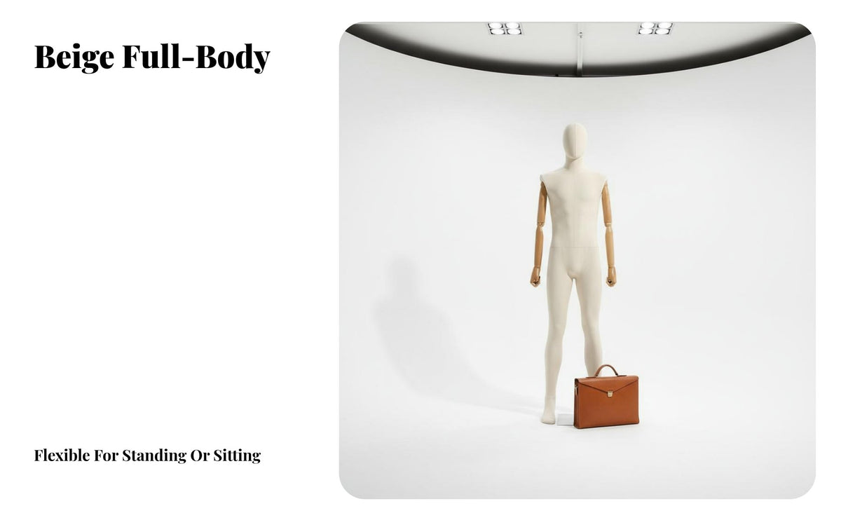 Long-Lasting Construction Full Body Male Mannequin Stable Metal Base Textile Wrapped Mannequin Lightweight Design Male Clothing Figure Korean Design for Shop Owners, Visual Merchandisers, Fashion Designers, Trade Exhibition, Shopping Mall, Exhibition