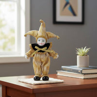 Gift Jester Figurine Polished Surface Clown Doll Statue Stable Base for Collectors, Shelf, Desk