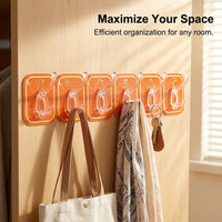 Bedroom & Dorm Room Organizer Hooks for Students, Punch Strong Multi-Hook Rack, Modern Minimalist Multi-Row Storage, Over the Door Bathroom & Kitchen