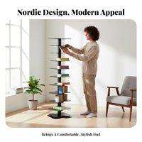 360° Rotating helical Book Tower Floor-Standing upright Book Tower Space-Saving book storage unit Multi-Tiered for Apartment Dwellers, Students, Homeowners, Small Spaces, Home Office, Living Room, Bedroom