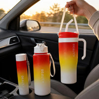 3-Piece Gradient Sports Water Bottle Set with Handle and Leak-Proof Design, Large Capacity