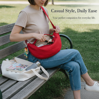 Women's Canvas Dumpling Bag, Large Capacity Lightweight Crossbody Shoulder Bag for Casual, Sport, and School