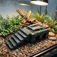 Realistic Hide Aquatic Tank Ornaments, 13*20cm Reptile Hideout and Basking Perch, Aquarium Decoration for Turtles and Bearded Dragons, Resin