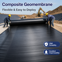 Black Composite Geotextile Membrane, 6m Thickened Geomembrane Roll, Heavy Duty Soil Stabilization Geotextile Liner, High Anti Aging