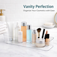 Storage Boxes for Shelves, Rectangular Organizer for Wardrobe Desk, Stackable Transparent Drawer Tray 1L